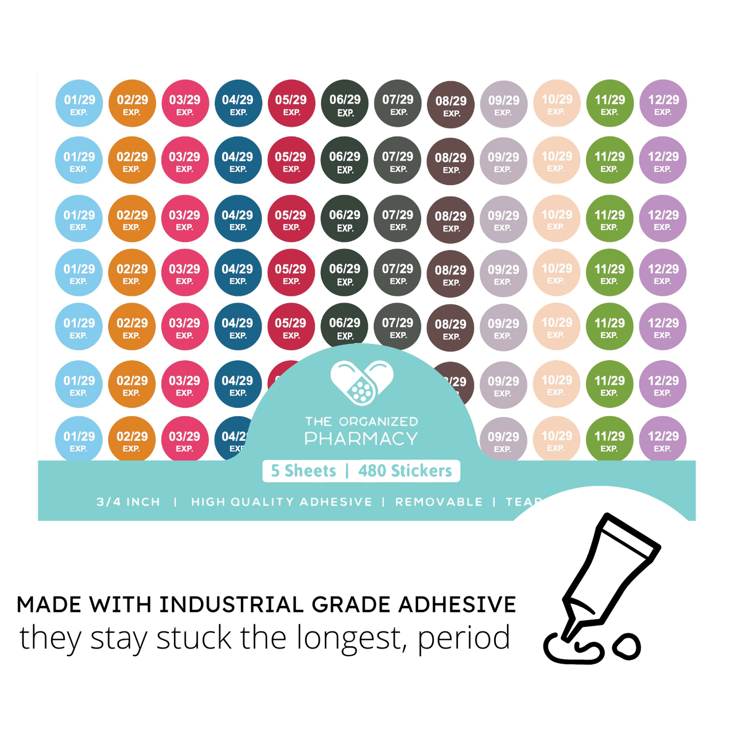 Pharmacy Expiration Date Stickers - Edition 2029