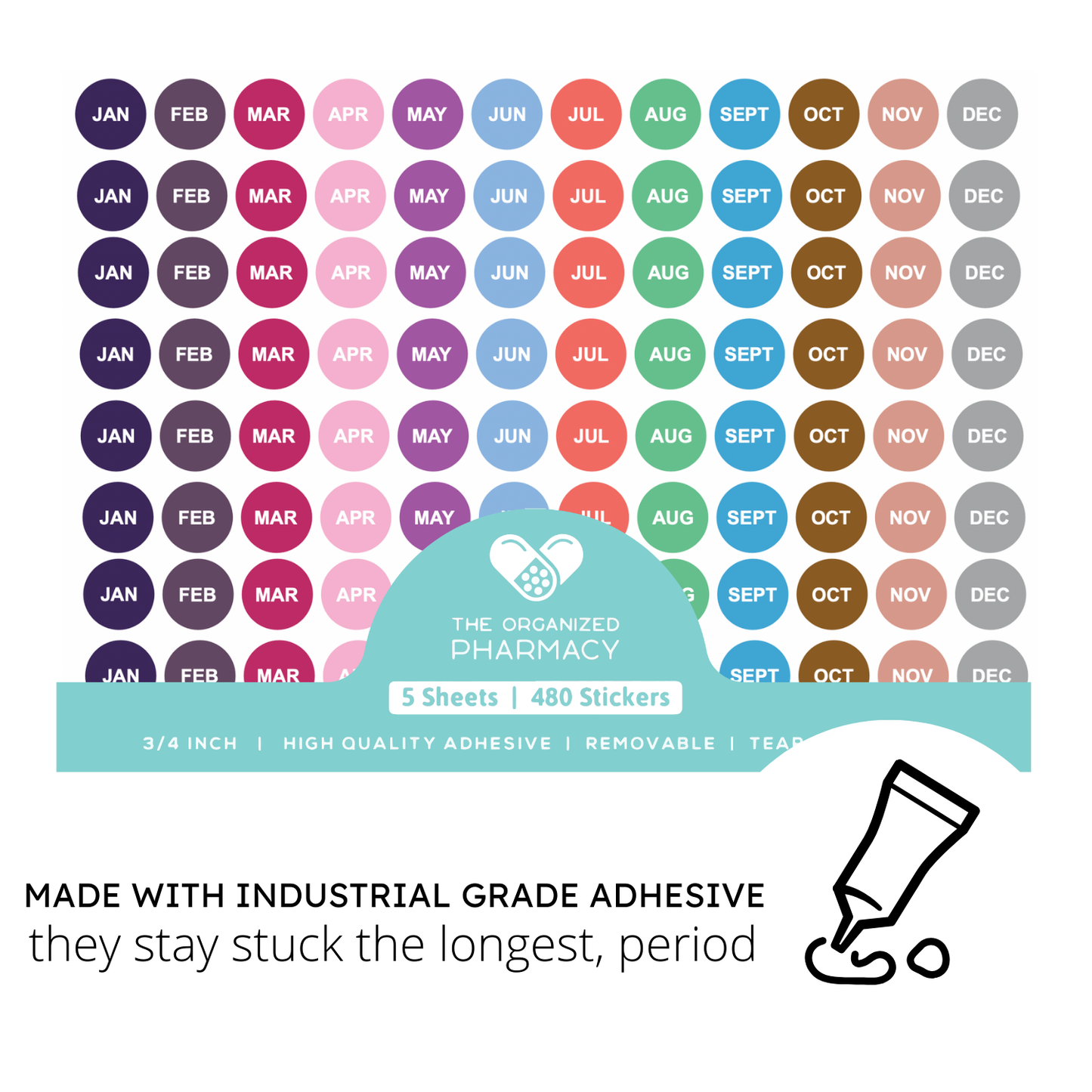 Pharmacy Expiration Date Stickers - Edition Monthly