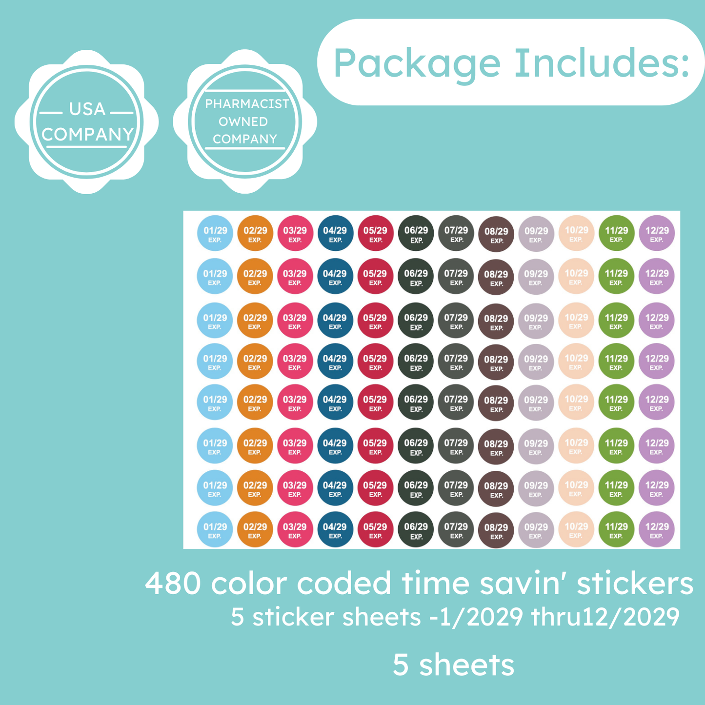 Pharmacy Expiration Date Stickers - Edition 2029